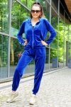 Klindey Blue/Niebieski welurowy komplet dresowy z rozpinaną bluzą Merribel rozmiar - M
