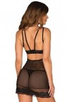 Komplet Model Allastia Chemise Black - Obsessive