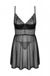 Obsessive Babydoll i stringi Chemeris czarne