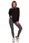 BeWear B213 Legginsy z dzianiny prążkowanej - antracytowe