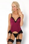 Agrafena bordowy gładki gorset LivCo Corsetti Fashion rozmiar - L/XL