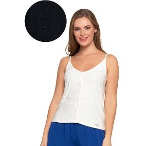 TOP DAMSKI AŻUROWY NA RAMIĄCZKACH Z GUZICZKAMI BD1600-005