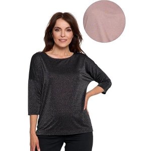 BLUZKA DAMSKA Z RĘKAWEM 3/4 BŁYSZCZĄCA BD2900-003