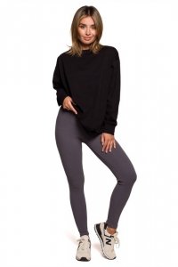 BeWear B213 Legginsy z dzianiny prążkowanej - antracytowe