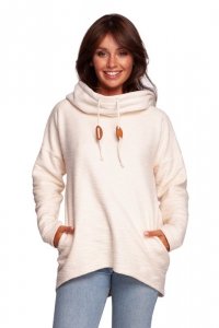 BeWear B249 Bluza z kominem i kapturem - waniliowa
