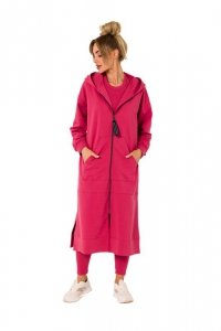 Moe M729 Bluza długa jak parka - koralowa