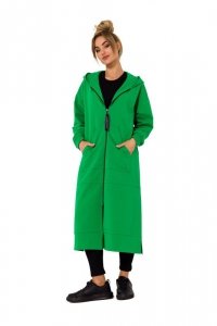 Moe M729 Bluza długa jak parka - soczysta zieleń