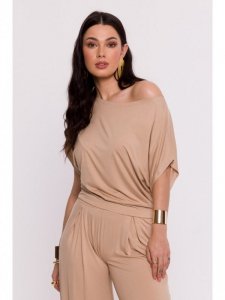 BeWear B287 Bluzka wiskozowa nietoperz - cappuccino