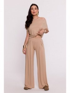 BeWear B289 Spodnie wiskozowe z zakładką - cappuccino