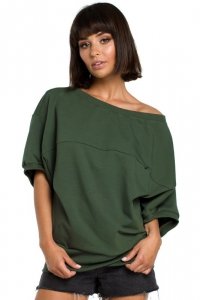 BeWear B079 Bluza z kimonowymi rękawami khaki