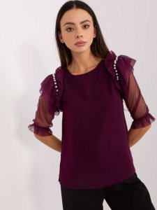 Bluzka-LK-BZ-506682.26P-ciemny fioletowy rozmiar - 36