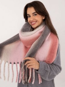 Szalik-AT-SZ-2320.50-szaro-różowy rozmiar - ONE SIZE