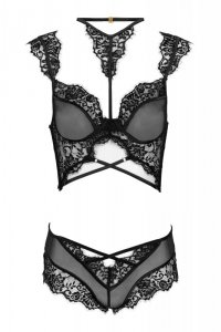 Zmysłowy komplet Palmenom Black Czarny LivCo Corsetti Fashion rozmiar - S/M