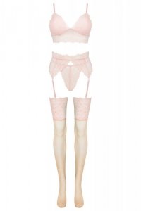 Zmysłowy komplet Flooranis Peach Emporio Collection Brzoswiniowy LivCo Corsetti Fashion rozmiar - L/XL