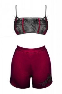 Zmysłowy Komplet Damski Nineras Cllaret Burgundy Bordowy Collection LivCo Corsetti Fashion rozmiar - S/M