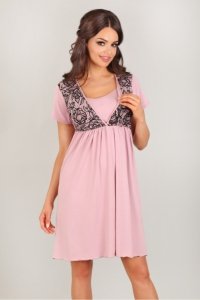 Koszulka nocna Koszula Nocna  Model 3006 Pink/Black - Lupo Line