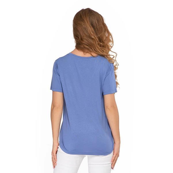 T-SHIRT DAMSKI Z NADRUKIEM Z WISKOZY BD1800-008