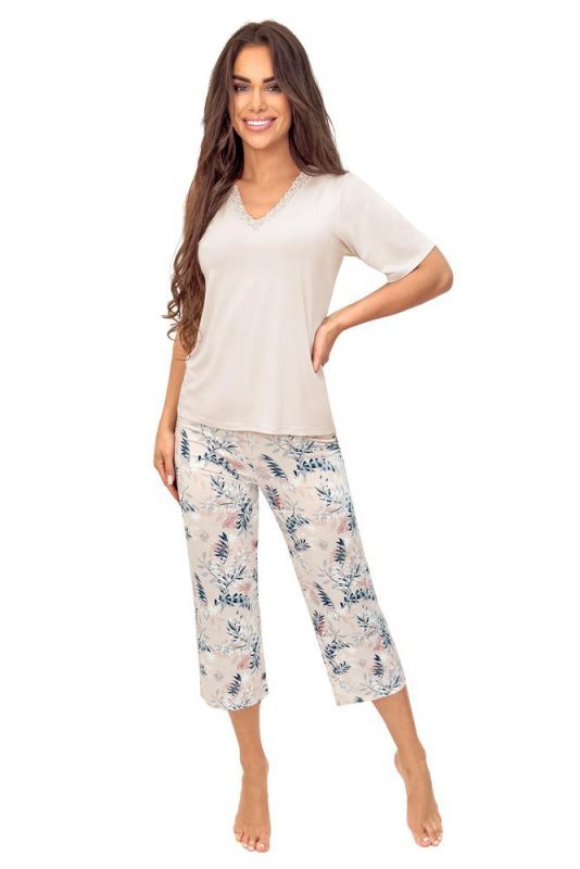 PIŻAMA DAMSKA ZE SPODNIAMI DŁUGOŚCI 3/4 - GOYA 3/4