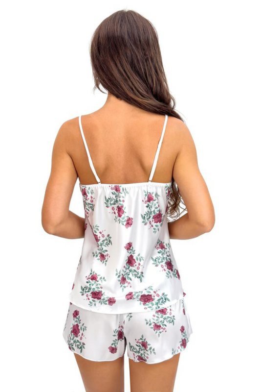 PIŻAMA SATYNOWA W KWIATKI - JULIA 1/2