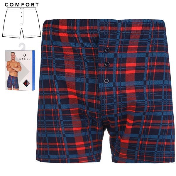 BOKSERKI MĘSKIE LUŹNE W KRATKĘ PLUS SIZE MBL850-012