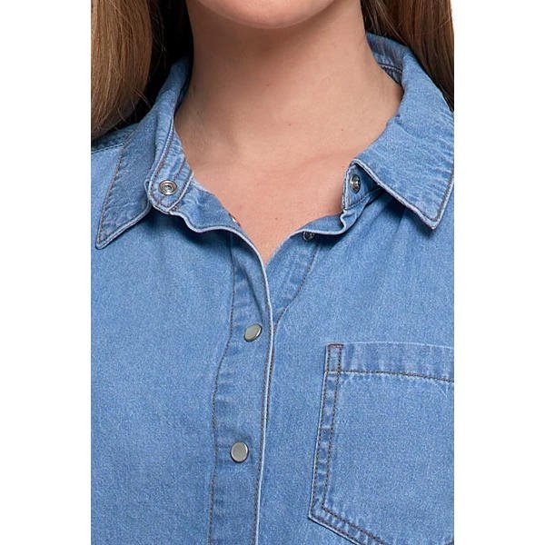 KOSZULA JEANSOWA DAMSKA W STYLU DENIM OKD5500-001