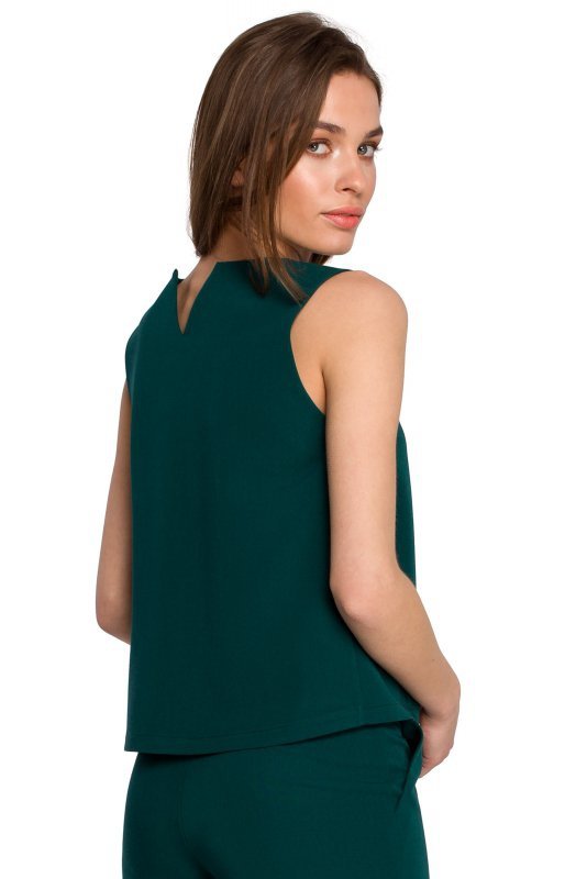 Stylove S257 Bluzka bez rękawów - zielona