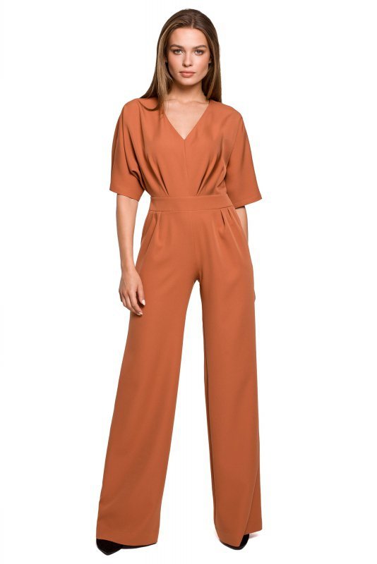 Stylove S285 Kombinezon z szerokimi nogawkami - rudy