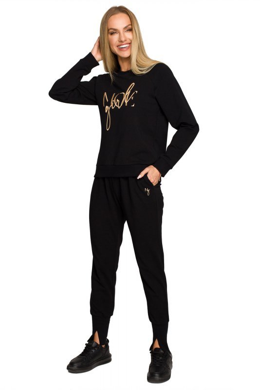 Moe M693 Bluza z haftem - czarna