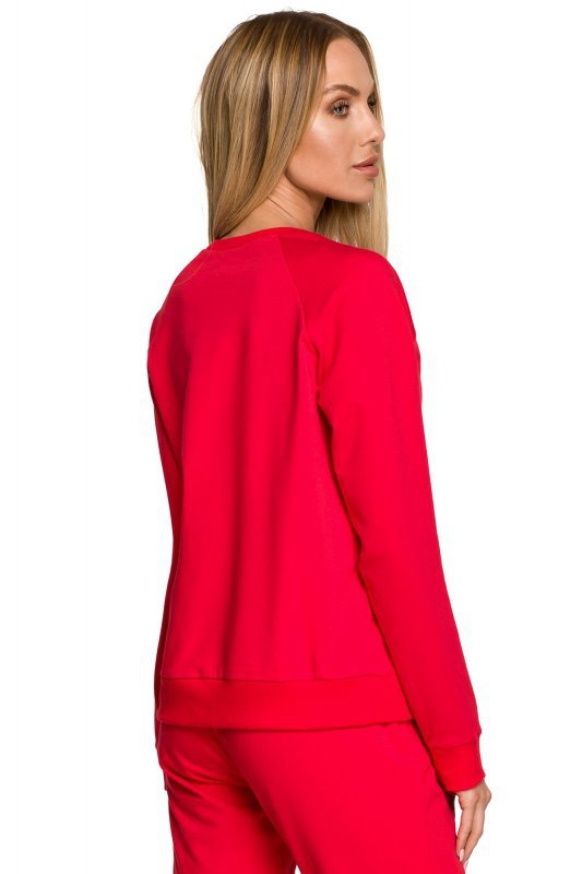 Moe M693 Bluza z haftem - czerwona