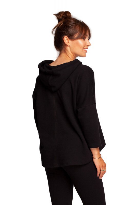 BeWear B239 Bluza o luźnym kroju z kapturem - czarna
