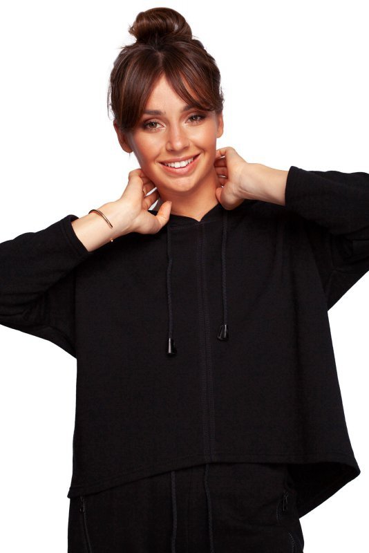 BeWear B239 Bluza o luźnym kroju z kapturem - czarna