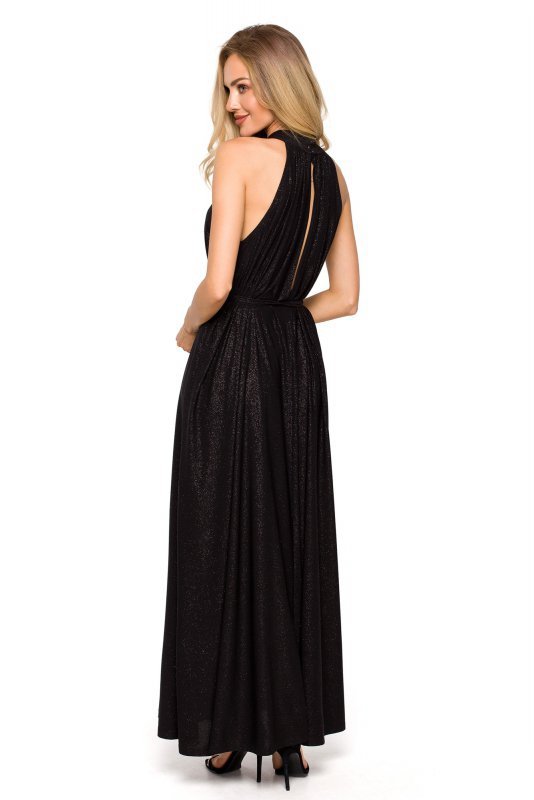 Moe M721 Suknia z dekoltem typu halter - czarna