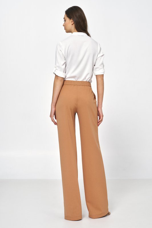 Nife Karmelowe spodnie loose cut - SD77
