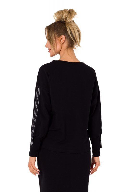 Moe M727 Bluza z lampasami - czarna