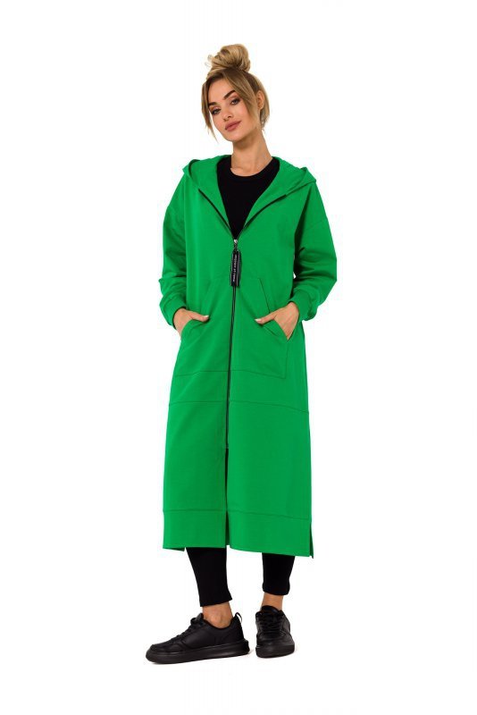 Moe M729 Bluza długa jak parka - soczysta zieleń