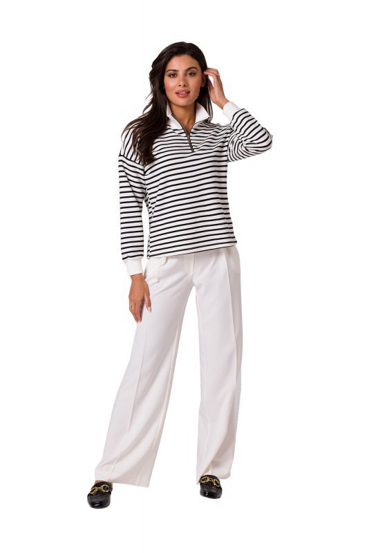 BeWear B250 Bluza w paski z wysokim kołnierzem - model 1