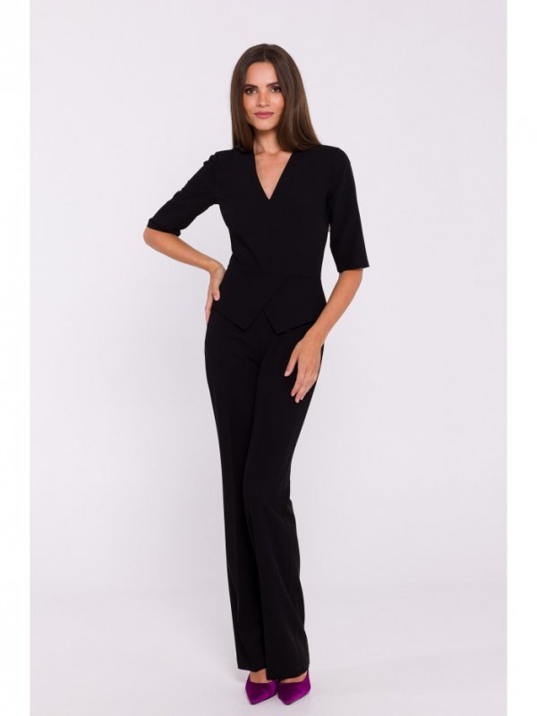 Stylove S377 Kombinezon z baskinką - czarny