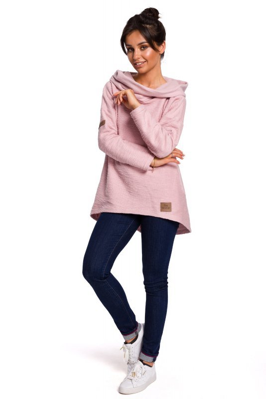 BeWear B131 Bluza z szerokim kołnierzem i kapturem - puder