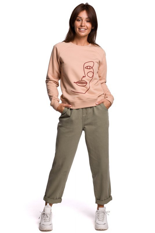 BeWear B167 Bluza z nadrukiem - beżowa