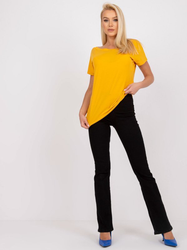 T-shirt-RV-TS-4662.86-ciemny żółty rozmiar - S