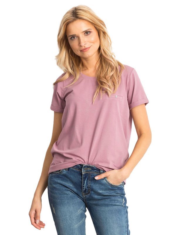 T-shirt-RV-TS-4838.54P-ciemny różowy rozmiar - S