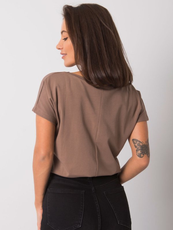 T-shirt-RV-TS-4832.11P-brązowy rozmiar - S