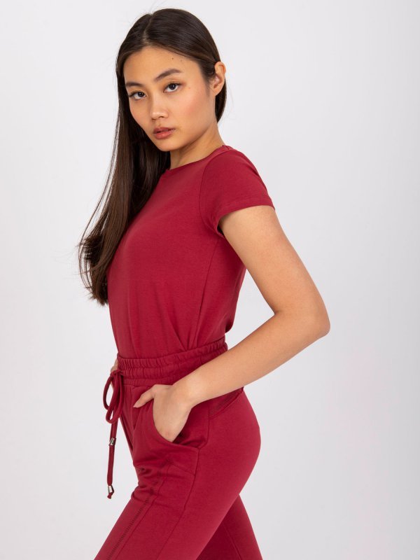 T-shirt-RV-TS-4623.42-bordowy rozmiar - S