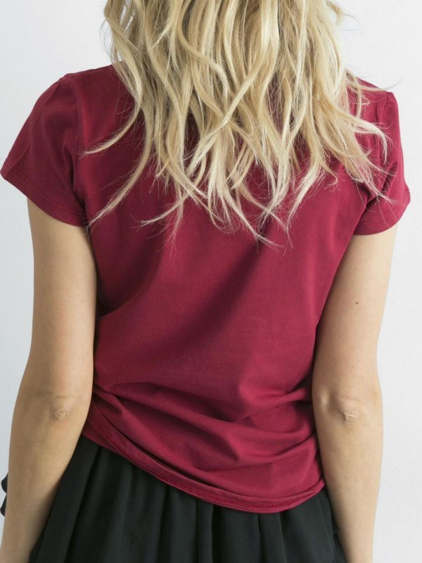 T-shirt-RV-TS-4623.42-bordowy rozmiar - L