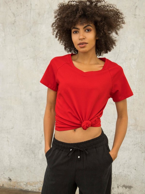 T-shirt-RV-TS-5229.34P-czerwony rozmiar - S