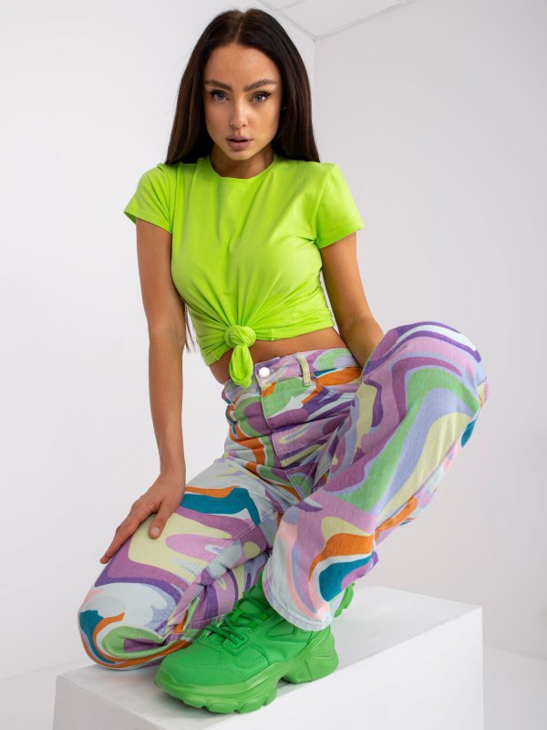 T-shirt-RV-TS-4623.84-fluo zielony rozmiar - S