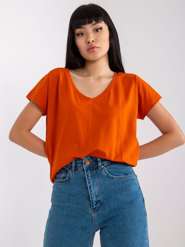 T-shirt-RV-TS-4832.38P-ciemny pomarańczowy rozmiar - S