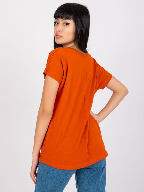 T-shirt-RV-TS-4832.38P-ciemny pomarańczowy rozmiar - S