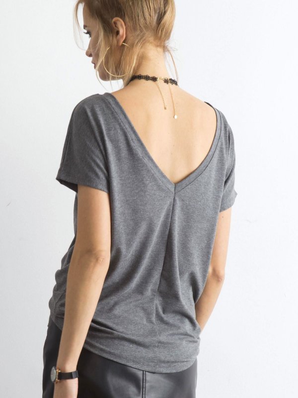 T-shirt-RV-TS-4662.37P-ciemny szary rozmiar - S