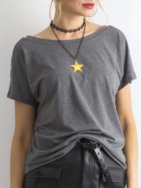 T-shirt-RV-TS-4662.37P-ciemny szary rozmiar - M